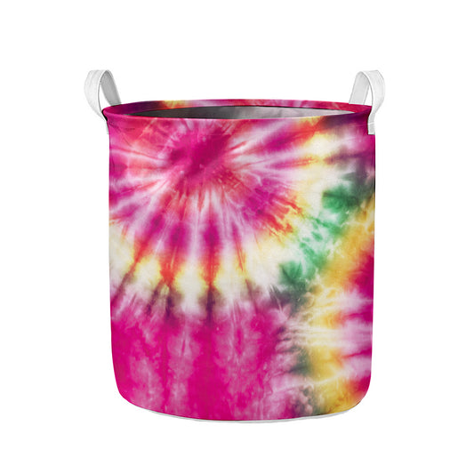 Double Tie Dye Print Collapsible Laundry Basket