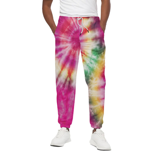 Double Tie Dye Print Cotton Pants
