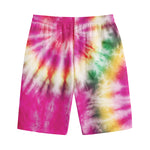 Double Tie Dye Print Cotton Shorts