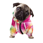 Double Tie Dye Print Dog Zip Up Hoodie