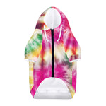 Double Tie Dye Print Dog Zip Up Hoodie
