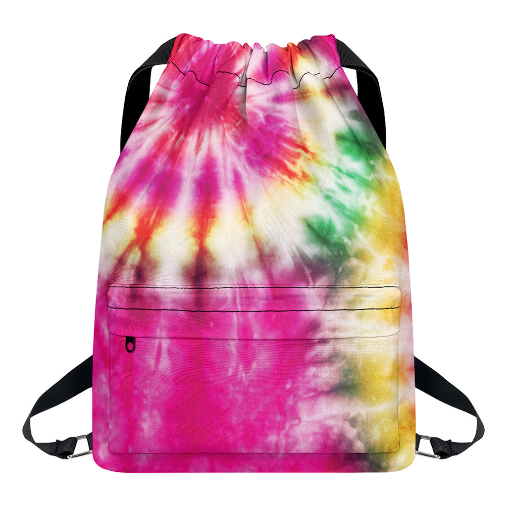 Double Tie Dye Print Drawstring Backpack