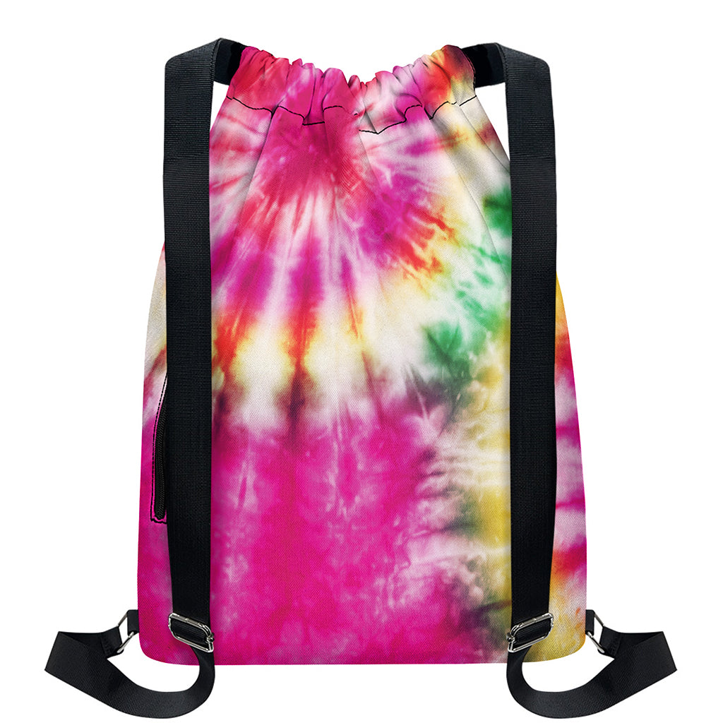 Double Tie Dye Print Drawstring Backpack