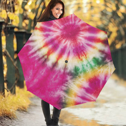 Double Tie Dye Print Foldable Umbrella