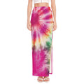 Double Tie Dye Print High Slit Maxi Skirt