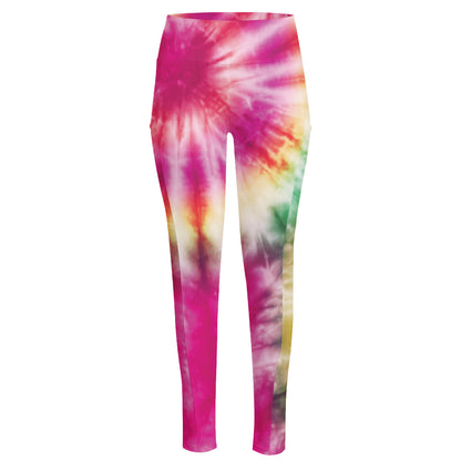 Double Tie Dye Print High-Waisted Pocket Leggings