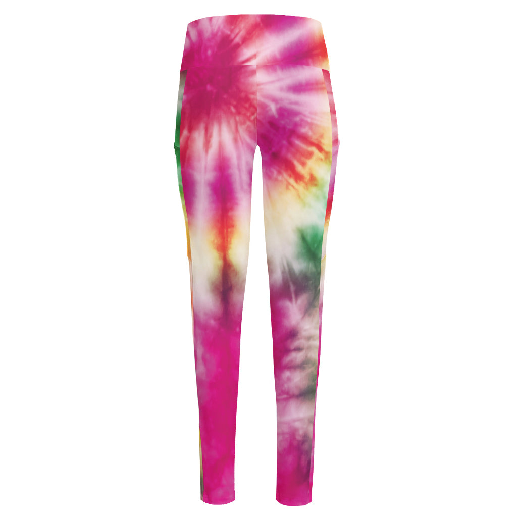 Double Tie Dye Print High-Waisted Pocket Leggings