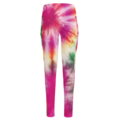 Double Tie Dye Print High-Waisted Pocket Leggings