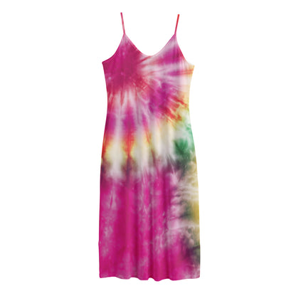Double Tie Dye Print Jersey Midi Cami Dress
