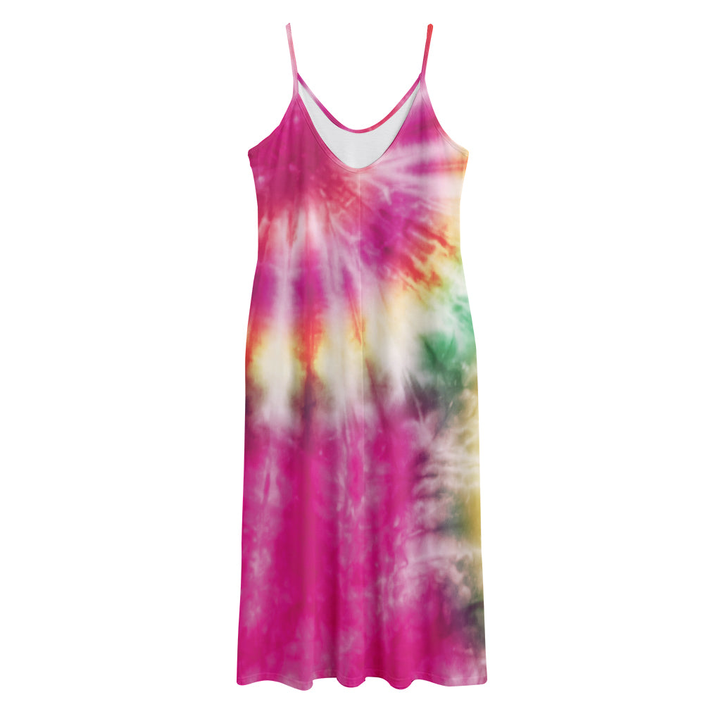 Double Tie Dye Print Jersey Midi Cami Dress