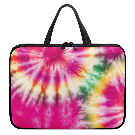 Double Tie Dye Print Laptop Sleeve With Handle