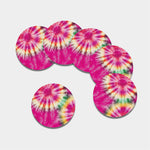 Double Tie Dye Print Leather Coaster Set