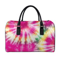 Double Tie Dye Print Leather Duffel Bag
