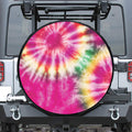 Double Tie Dye Print Leather Spare Tire Cover