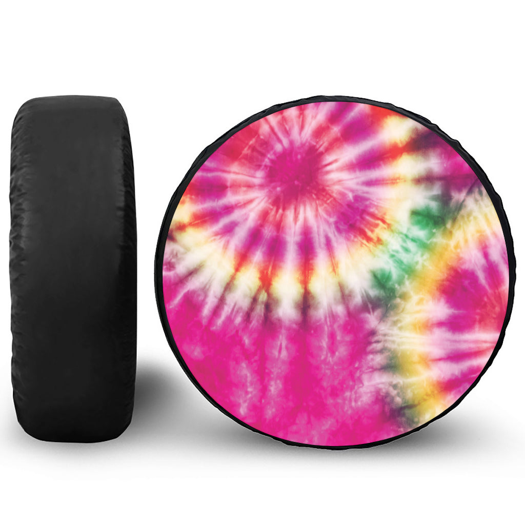 Double Tie Dye Print Leather Spare Tire Cover