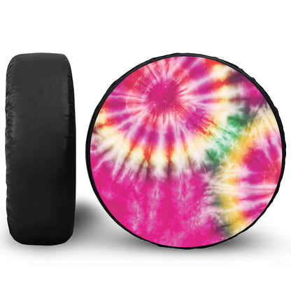 Double Tie Dye Print Leather Spare Tire Cover