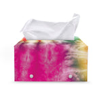 Double Tie Dye Print Leather Tissue Box Cover