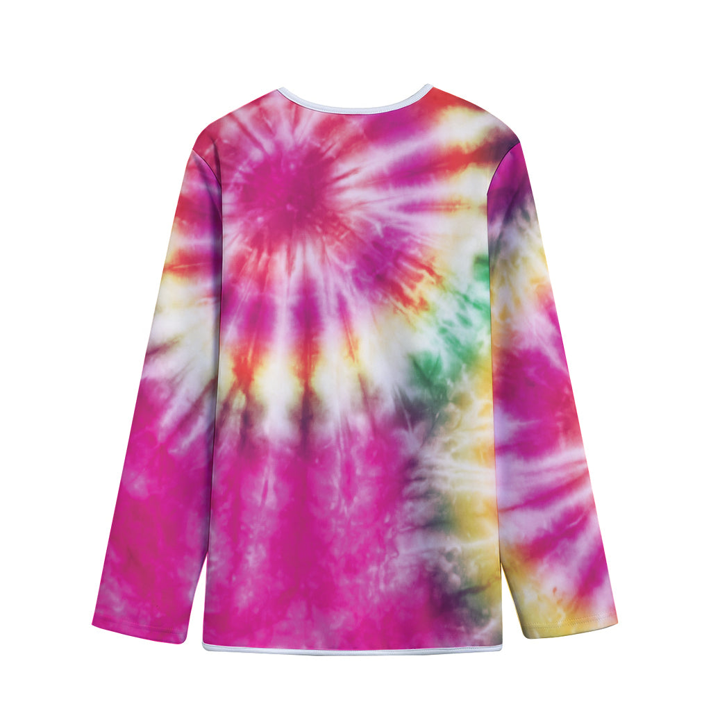 Double Tie Dye Print Long Sleeve Short Coat