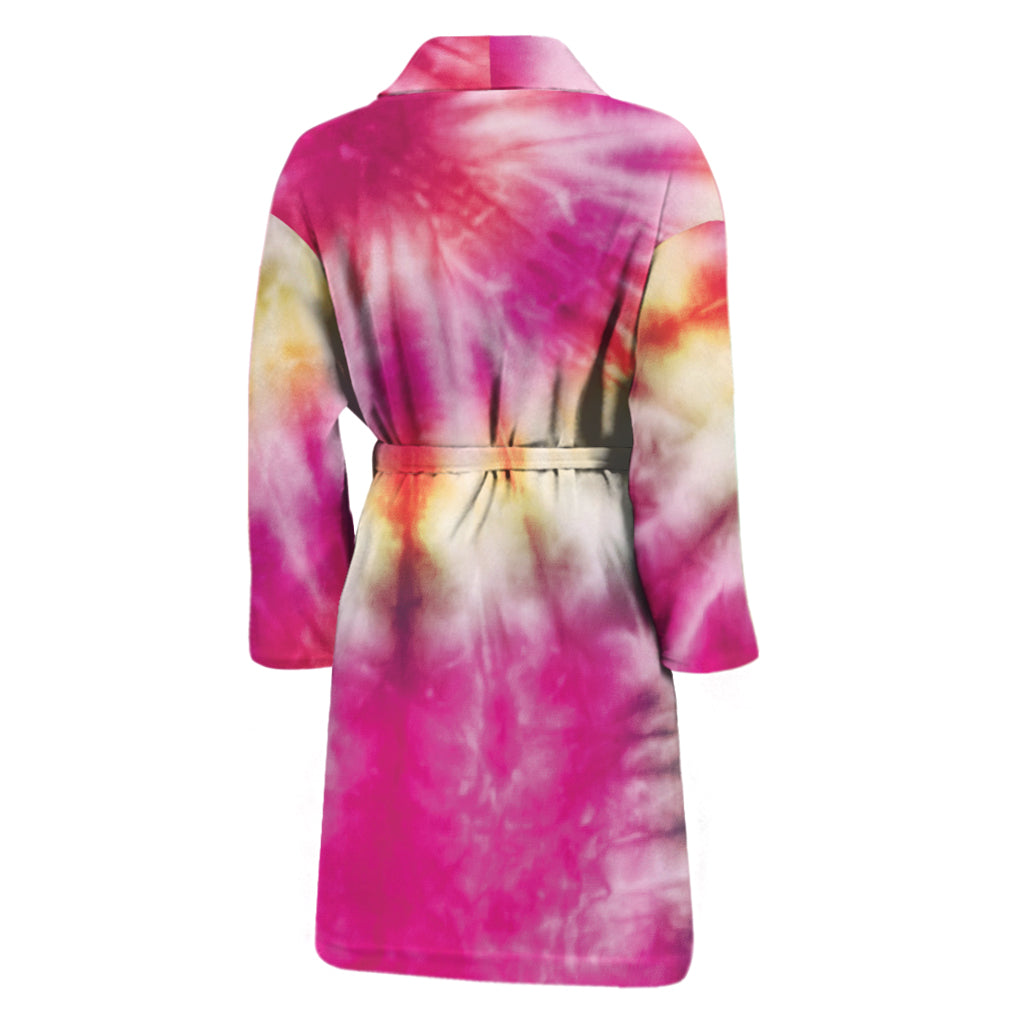 Double Tie Dye Print Men's Bathrobe