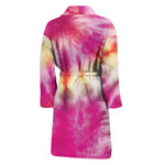 Double Tie Dye Print Men's Bathrobe