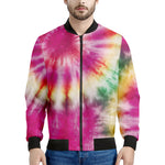Double Tie Dye Print Men's Bomber Jacket