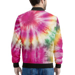 Double Tie Dye Print Men's Bomber Jacket