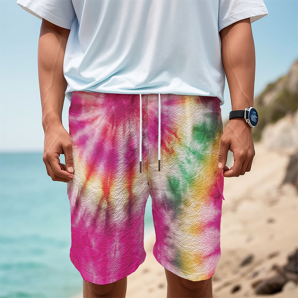Double Tie Dye Print Men's Cargo Shorts