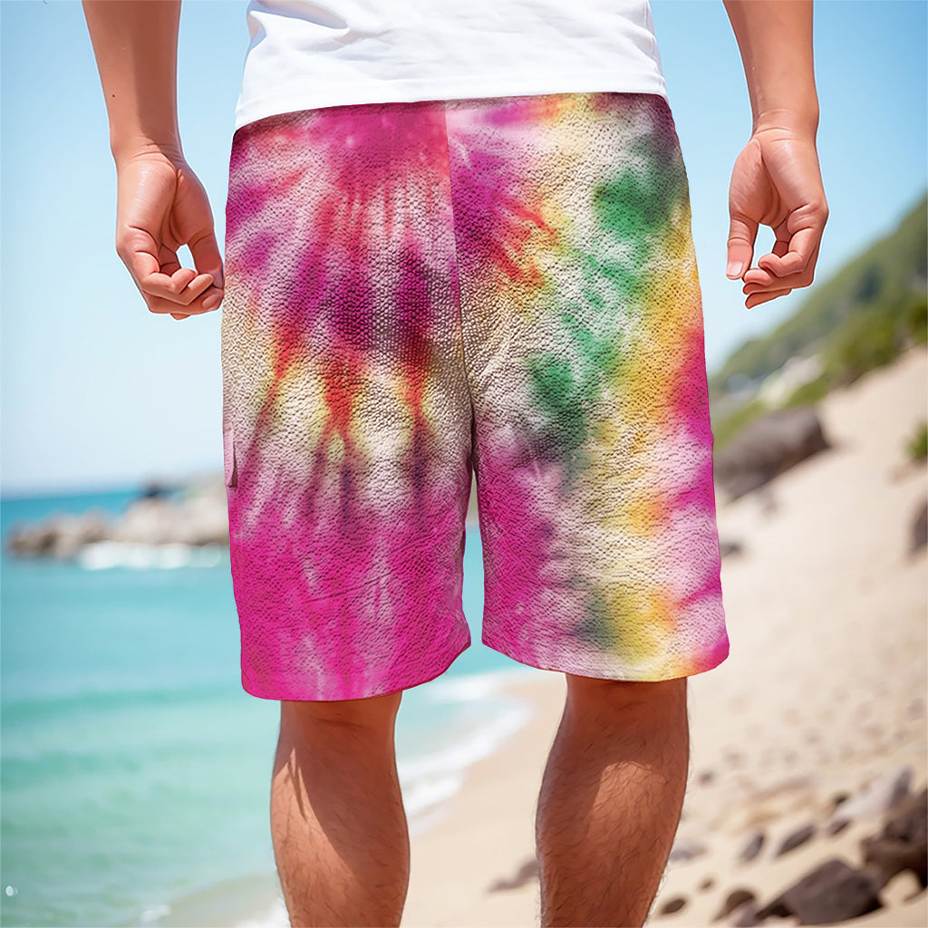 Double Tie Dye Print Men's Cargo Shorts