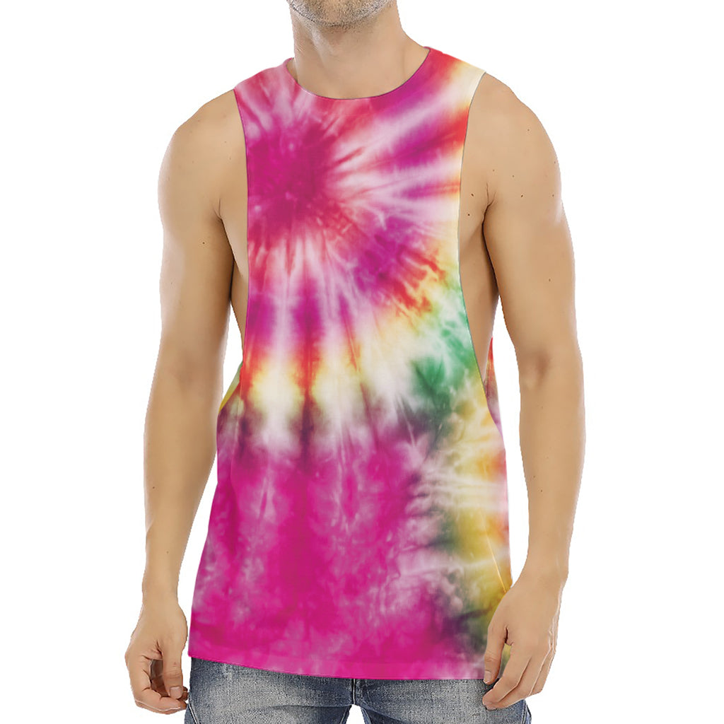Double Tie Dye Print Men's Muscle Tank Top