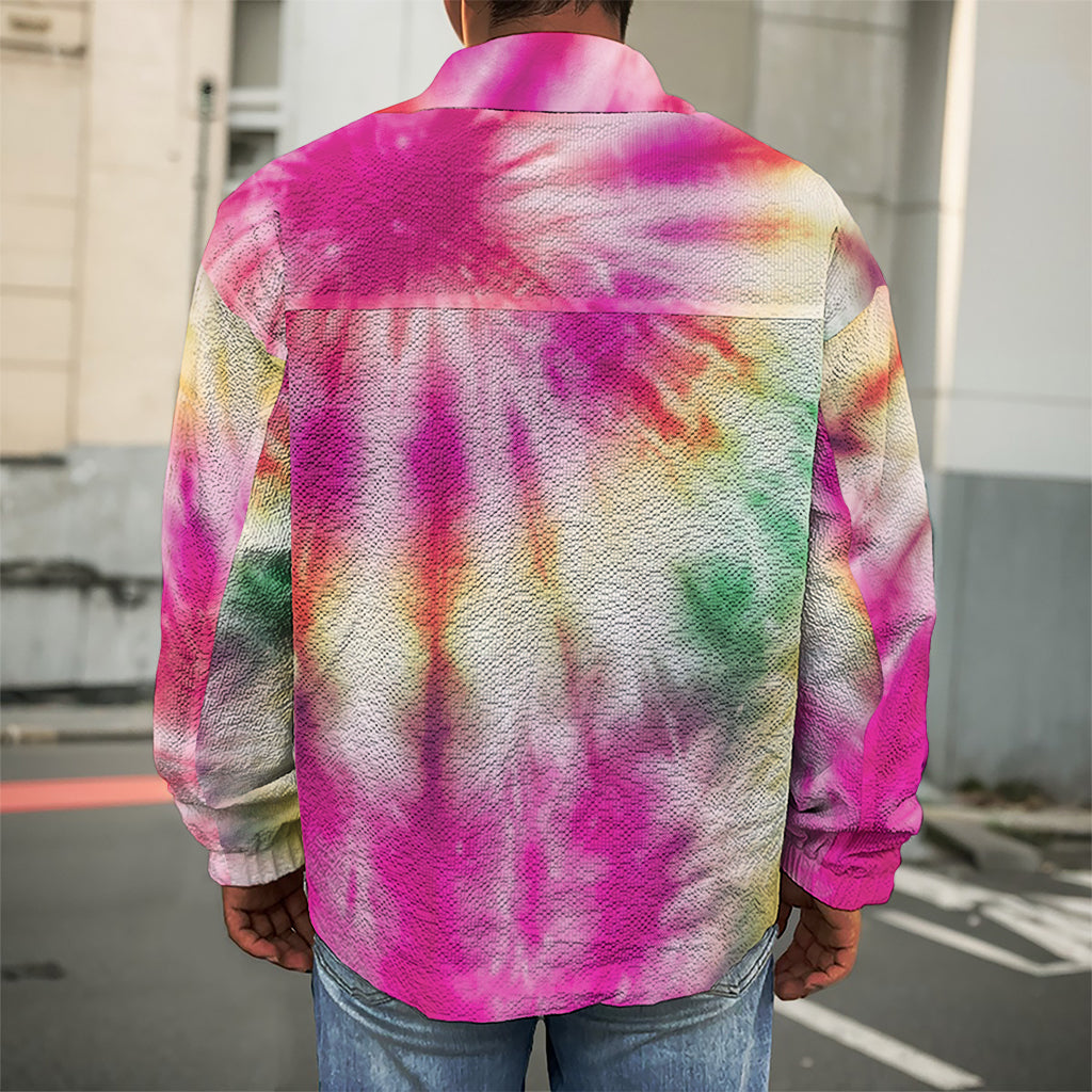 Double Tie Dye Print Men's Shirt Jacket