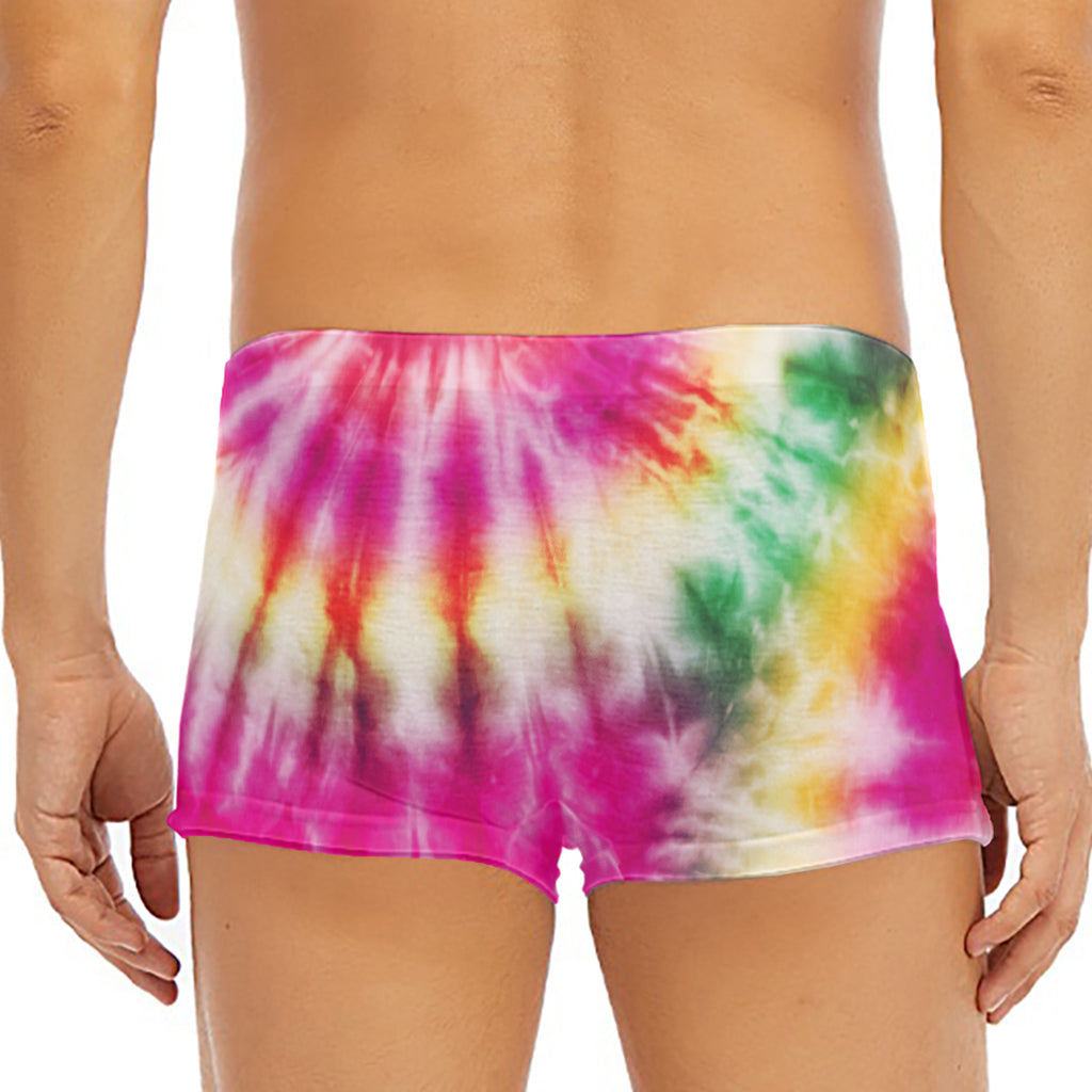 Double Tie Dye Print Men's Short Boxer Briefs