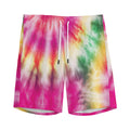 Double Tie Dye Print Men's Athletic Shorts
