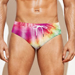 Double Tie Dye Print Men's Swim Briefs