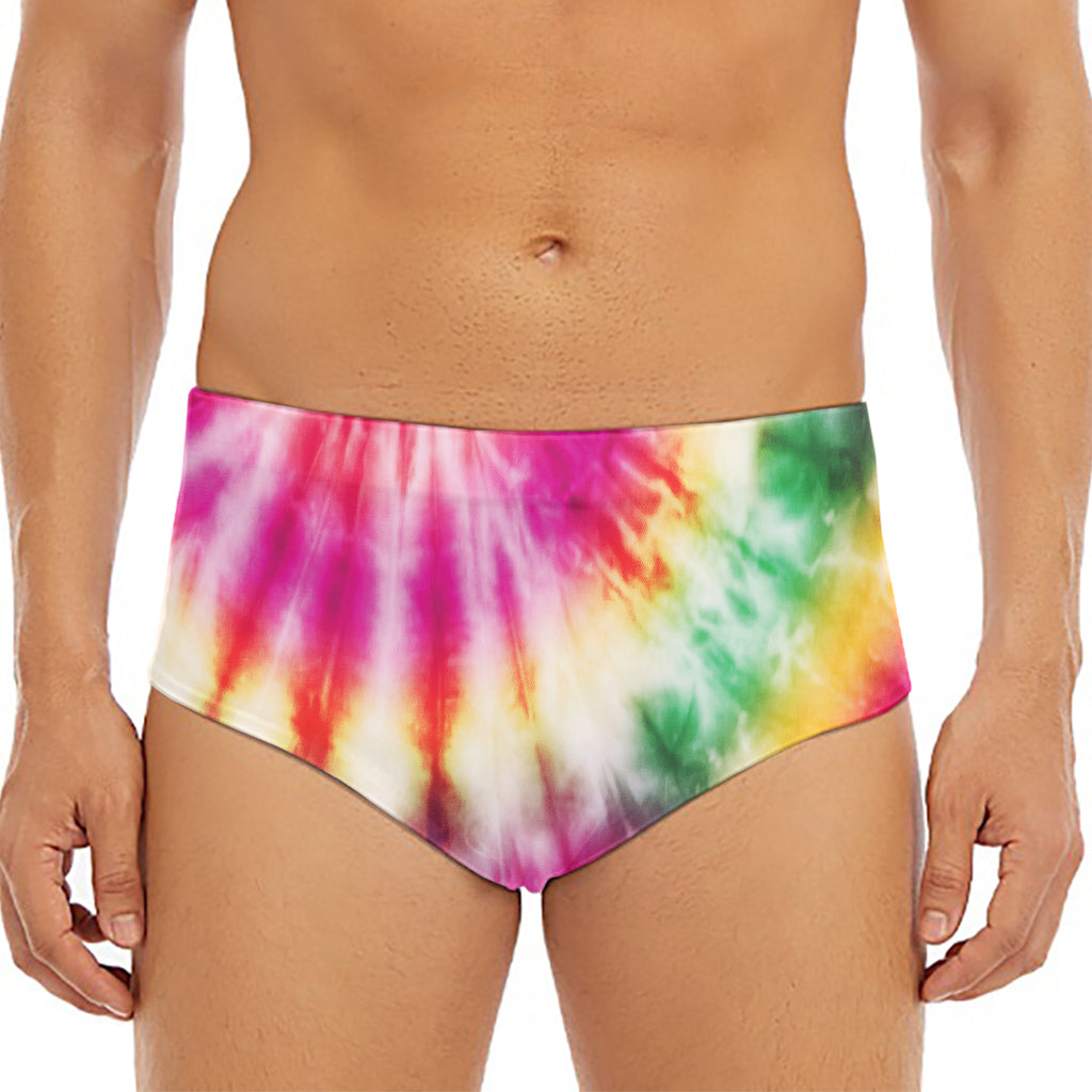 Double Tie Dye Print Men's Triangle Swim Briefs