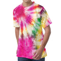 Double Tie Dye Print Men's Velvet T-Shirt