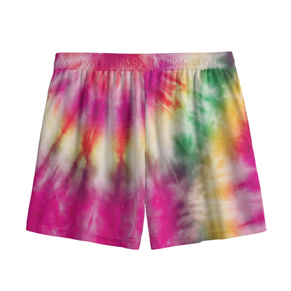 Double Tie Dye Print Mesh Shorts