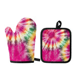 Double Tie Dye Print Oven Mitt And Pot Holder Set