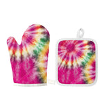 Double Tie Dye Print Oven Mitt And Pot Holder Set