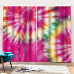 Double Tie Dye Print Pencil Pleat Curtains