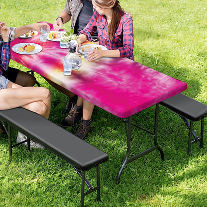 Double Tie Dye Print Picnic Table Cover