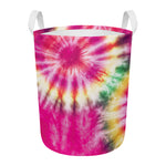 Double Tie Dye Print Round Laundry Basket
