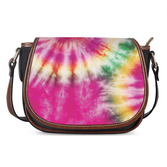 Double Tie Dye Print Saddle Bag