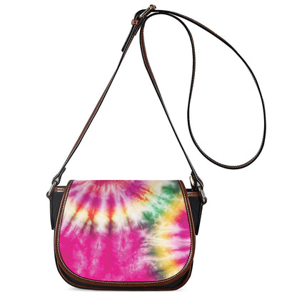 Double Tie Dye Print Saddle Bag