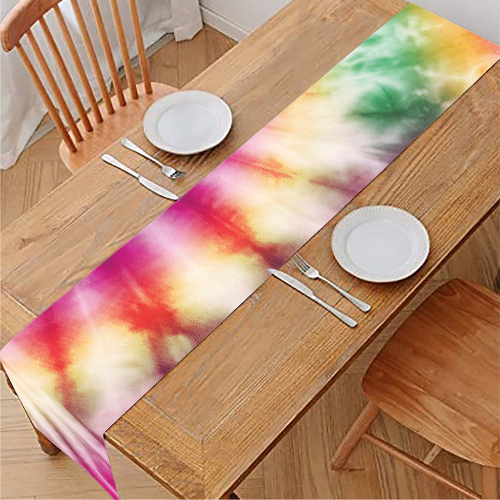 Double Tie Dye Print Table Runner