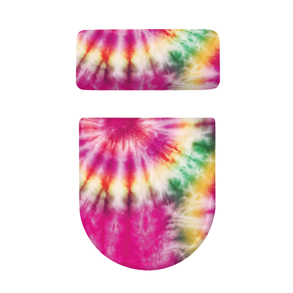 Double Tie Dye Print Toilet Lid And Tank Cover Set