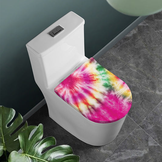 Double Tie Dye Print Toilet Lid Cover