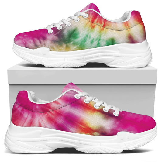 Double Tie Dye Print White Chunky Shoes