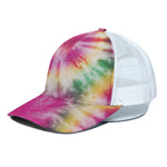 Double Tie Dye Print White Mesh Trucker Cap
