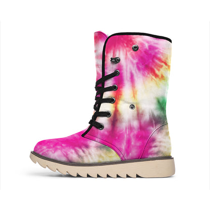 Double Tie Dye Print Winter Boots