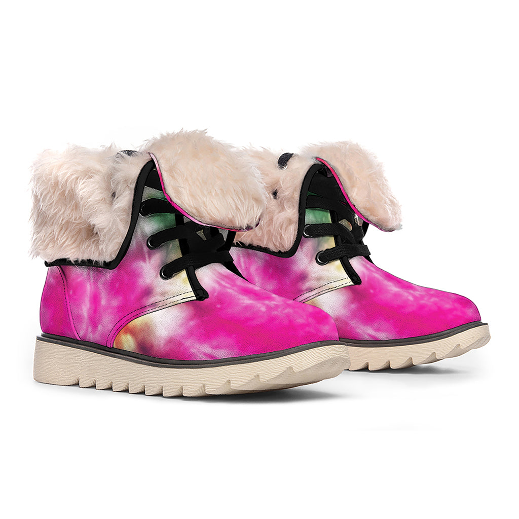 Double Tie Dye Print Winter Boots